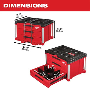 Milwaukee 48-22-8443 PACKOUT™ 3-Drawer Tool Box - McCally Tool and Supply | Industrial Distributor & Repair