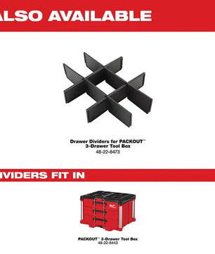 Milwaukee 48-22-8443 PACKOUT™ 3-Drawer Tool Box