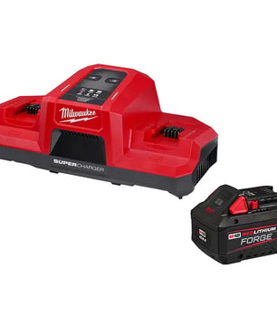 Milwaukee 48-59-1881SC M18 Dual Bay Super Charger Starter Kit, Volts 18 Battery Type Lithium-ion, Batteries - McCally Tool and Supply | Industrial Distributor & Repair