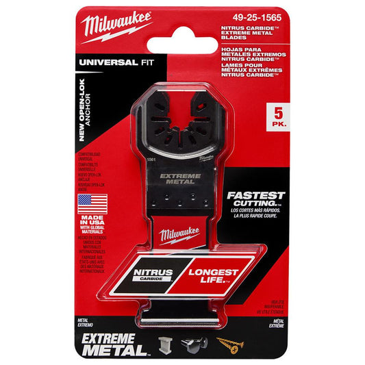 Milwaukee 49-25-1565 1-3/8" NITRUS™ Carbide Extreme Metal Universal Fit Oscillating Multi-Tool Blade (5 PK)