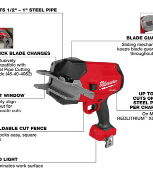 Milwaukee 3469-20 M18 FUEL™ ½”-1” Steel Pipe Cutter - McCally Tool and Supply | Industrial Distributor & Repair