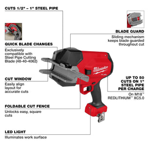 Milwaukee 3469-20 M18 FUEL™ ½”-1” Steel Pipe Cutter - McCally Tool and Supply | Industrial Distributor & Repair