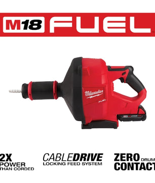 Milwaukee 2772A-21 M18 FUEL™ Drain Snake w/ CABLE DRIVE™ with 5/16” Cable