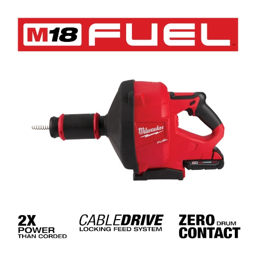 Milwaukee 2772A-21 M18 FUEL™ Drain Snake w/ CABLE DRIVE™ with 5/16