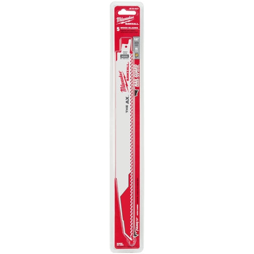 Milwaukee 48-01-7027 12" 5 TPI The AX Demolition Wood Cutting Sawzall Blade (100 Pack)