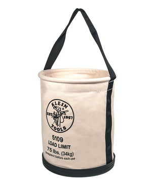 Klein Tools 5109 Canvas Bucket, Wide-Opening, Straight-Wall, Molded Bottom, 12-Inch - McCally Tool and Supply | Industrial Distributor & Repair