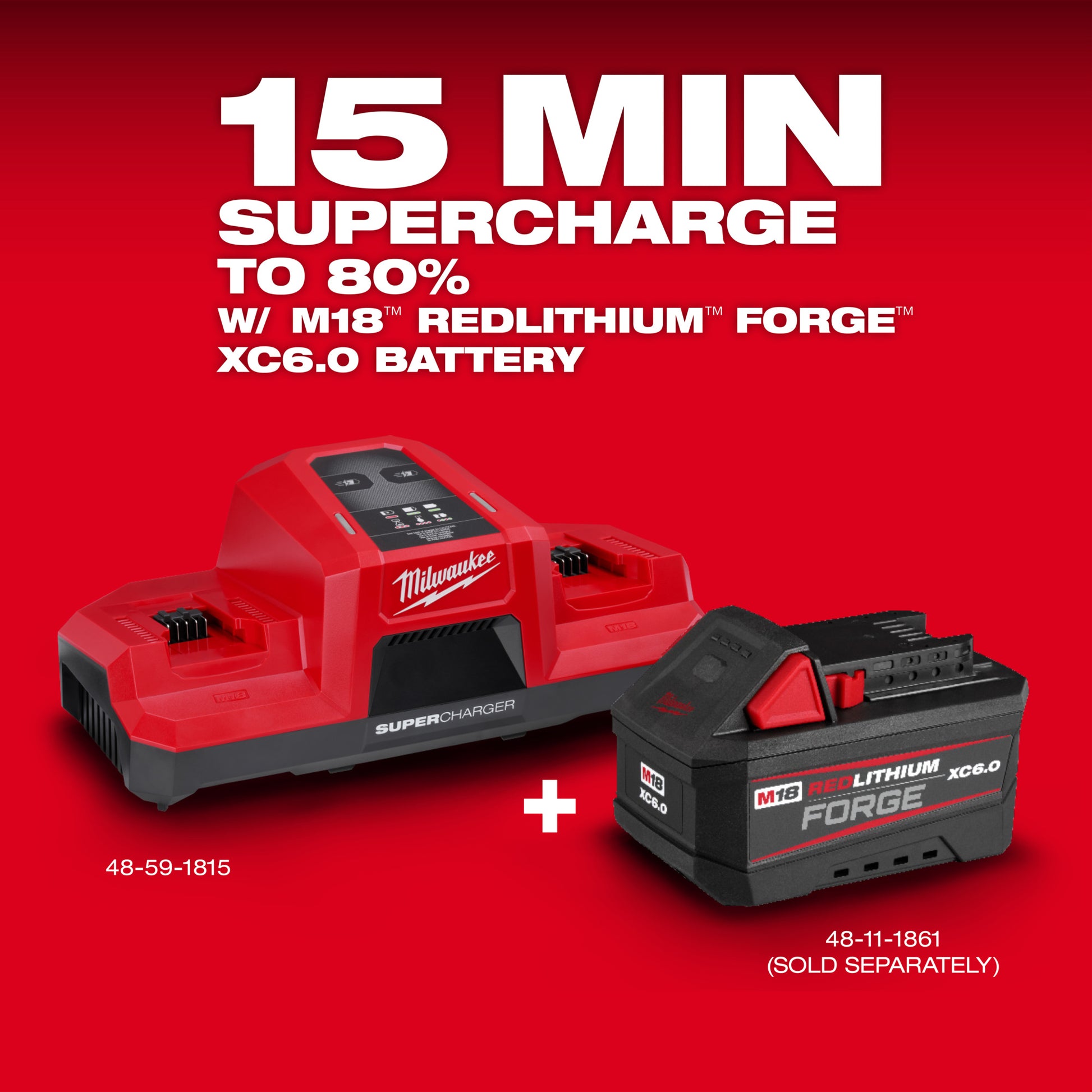 Milwaukee 48-59-1815 M18™ Dual Bay Simultaneous Super Charger - McCally Tool and Supply | Industrial Distributor & Repair