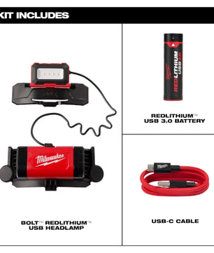 Milwaukee 2118-21 BOLT Redlithium USB Headlamp