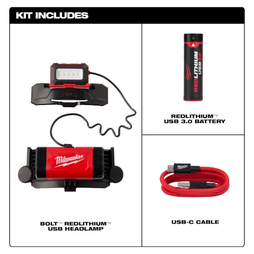 Milwaukee 2118-21 BOLT Redlithium USB Headlamp