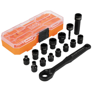 Klein Tools 65400 KNECT™ 3/8-Inch Drive Impact-Rated Pass Through Socket Set, 15-Piece