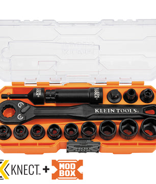 Klein Tools 65400 KNECT™ 3/8-Inch Drive Impact-Rated Pass Through Socket Set, 15-Piece - McCally Tool and Supply | Industrial Distributor & Repair