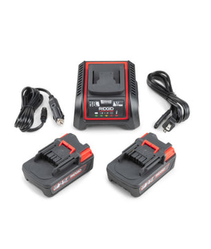 RIDGID 66013 Battery & Charger Kit with Two 18V Batteries and 120V Charger