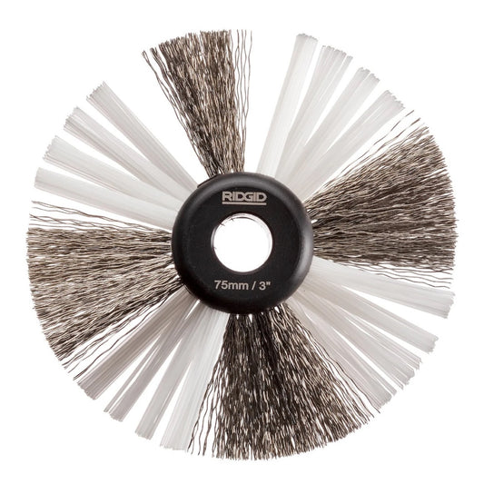 RIDGID 68988 3" (80 mm) Nylon/Steel Brush for 3/8" (10 mm) Cable - McCally Tool and Supply | Industrial Distributor & Repair