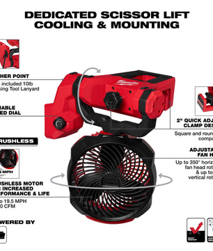 Milwaukee 0817-20 M18™ Brushless Scissor Lift Fan