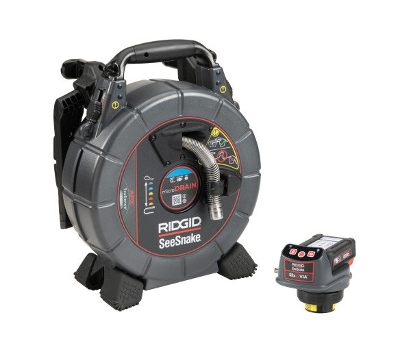 RIDGID 80653 SeeSnake microDRAIN APX and CSx Via System with TruSense, Battery, Charger