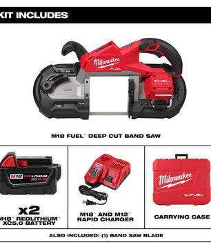 Milwaukee 2929S-22 M18 FUEL™ Dual Trigger Deep Cut Band Saw Kit - McCally Tool and Supply | Industrial Distributor & Repair
