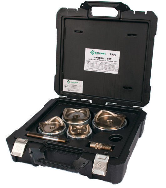 Greenlee 7308 Punch Kit Stainless Steel 2-1/2", 3", 3-1/2", and 4" Conduit