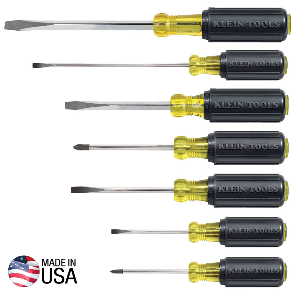 Klein Tools 85076 Screwdriver Set, Slotted and Phillips, 7-Piece
