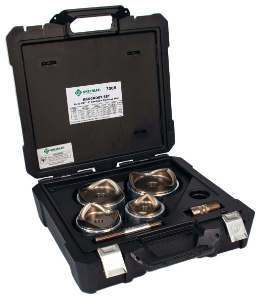 Greenlee 7308 Punch Kit Stainless Steel 2-1/2", 3", 3-1/2", and 4" Conduit