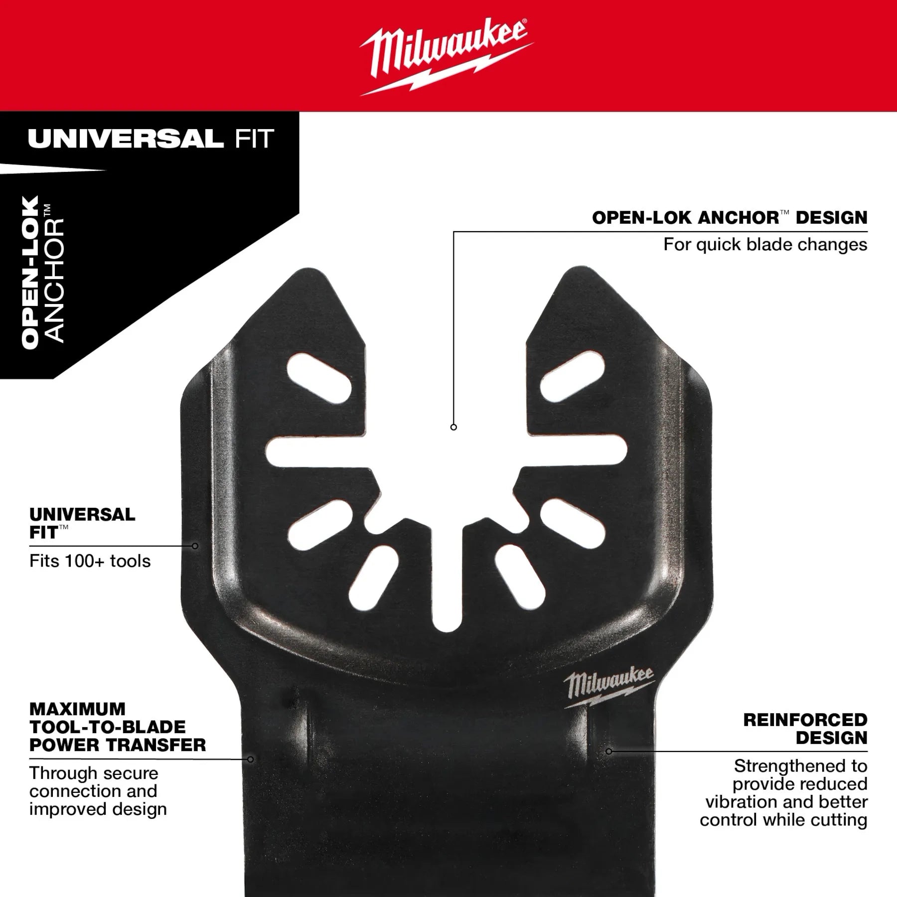 Milwaukee 49-25-1565 1-3/8" NITRUS™ Carbide Extreme Metal Universal Fit Oscillating Multi-Tool Blade (5 PK)