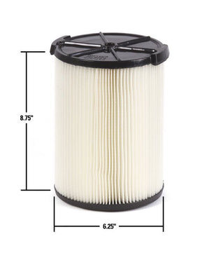 RIDGID 72947 VF4000 Standard 1-Layer Pleated Paper Filter - McCally Tool and Supply | Industrial Distributor & Repair