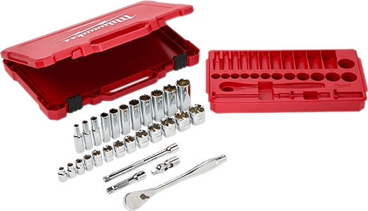 Milwaukee 48-22-9408 3/8" Drive 28pc Ratchet & Socket Set- SAE 