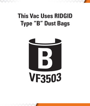 RIDGID 40153 VF3503 High-Efficiency 6-9 Gallon Vacuum Dust Bags - McCally Tool and Supply | Industrial Distributor & Repair
