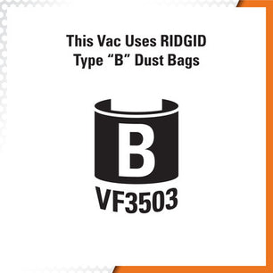 RIDGID 40153 VF3503 High-Efficiency 6-9 Gallon Vacuum Dust Bags - McCally Tool and Supply | Industrial Distributor & Repair