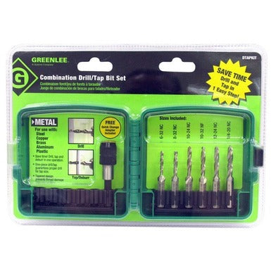 Greenlee DTAPKIT 6-Piece Drill Tap Set 6-32 to 1/4-20