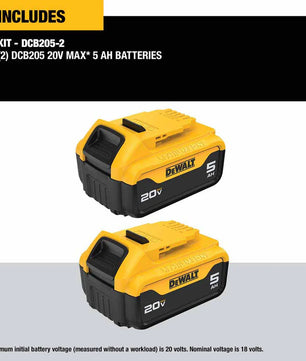 DeWALT DCB205-2 20V MAX 5Ah Battery (2 PK) - McCally Tool and Supply | Industrial Distributor & Repair