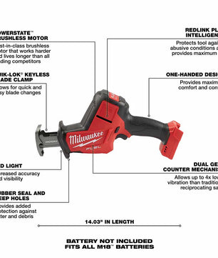Milwaukee 2719-20 M18 FUEL Hackzall Reciprocating Saw (Bare Tool) - McCally Tool and Supply | Industrial Distributor & Repair