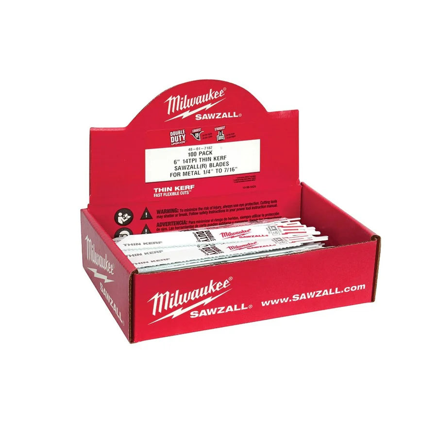 Milwaukee 48-01-7093 8" 8/12 TPI SAWZALL Blades (100 Pk)