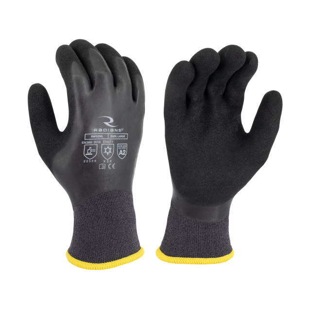 Radians RWG28 Cut Protection Level A2 Dipped Waterproof Winter Gripper Glove, XL