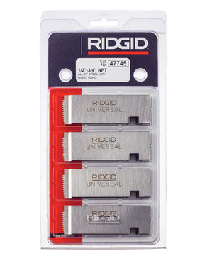 RIDGID 47745 1/2" to 3/4" - 14 NPT Universal Dies Alloy RH (4pk) - McCally Tool and Supply | Industrial Distributor & Repair
