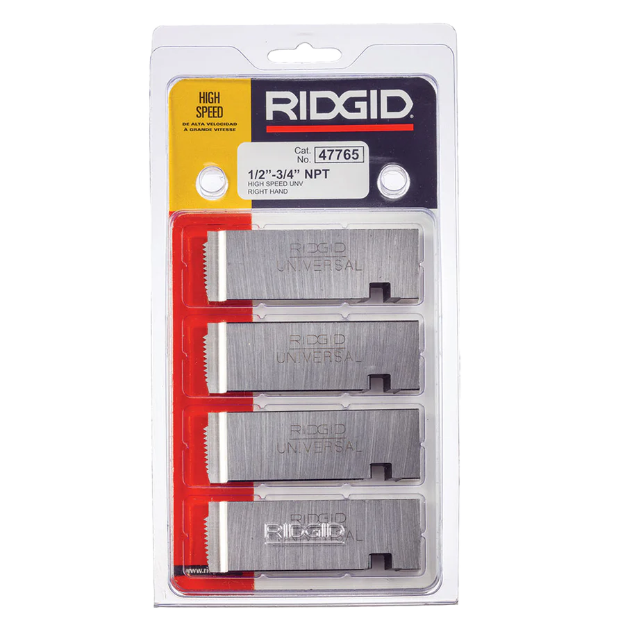 RIDGID 47765 1/2" to 3/4" - 14NPT High Speed RH Universal Dies (4pk) - McCally Tool and Supply | Industrial Distributor & Repair