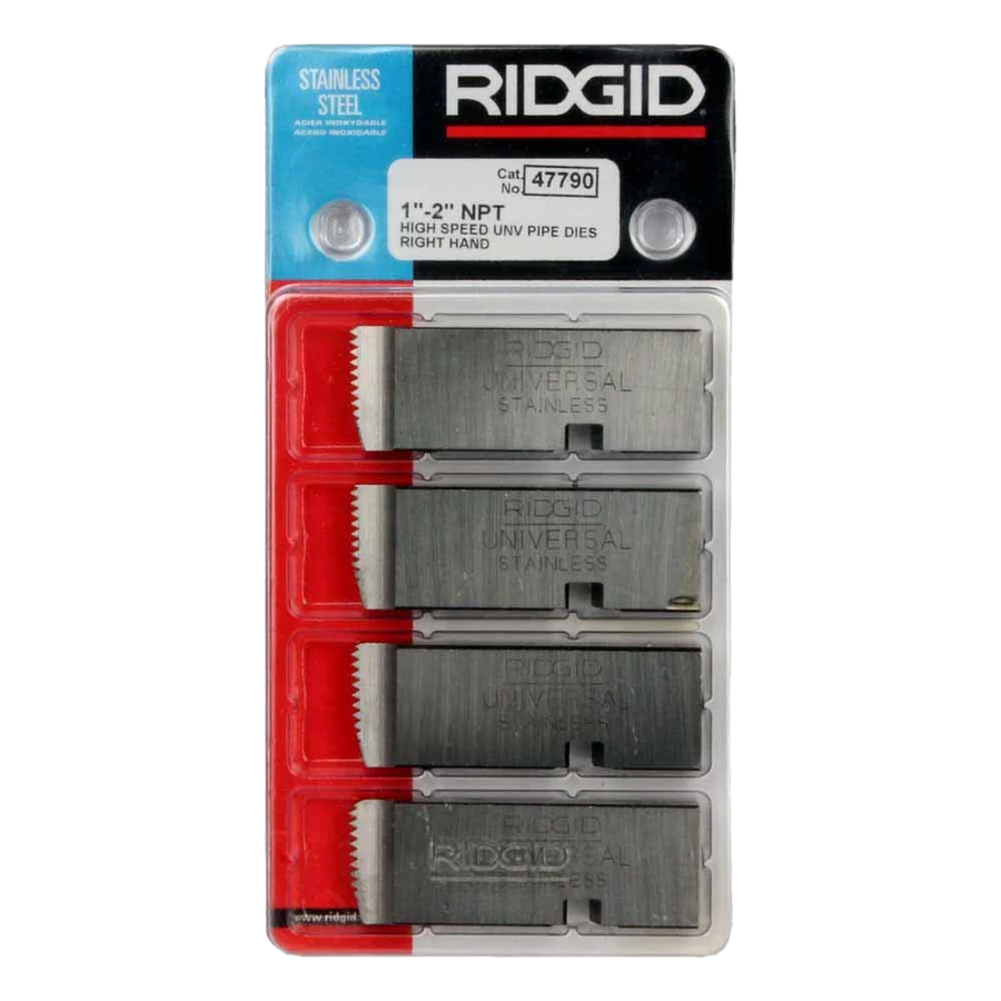 RIDGID 47790 1"-2" - 11-1/2 NPT Universal Dies High Speed for Stainless Steel RH (4pk) - McCally Tool and Supply | Industrial Distributor & Repair