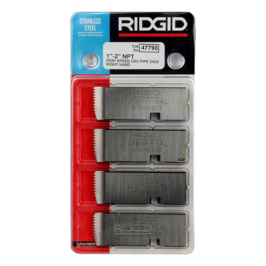 RIDGID 47790 1"-2" - 11-1/2 NPT Universal Dies High Speed for Stainless Steel RH (4pk) - McCally Tool and Supply | Industrial Distributor & Repair