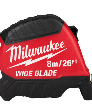 Milwaukee 48-22-1226 8m/26ft Wide Blade Tape Measure 18ft Reach - McCally Tool and Supply | Industrial Distributor & Repair