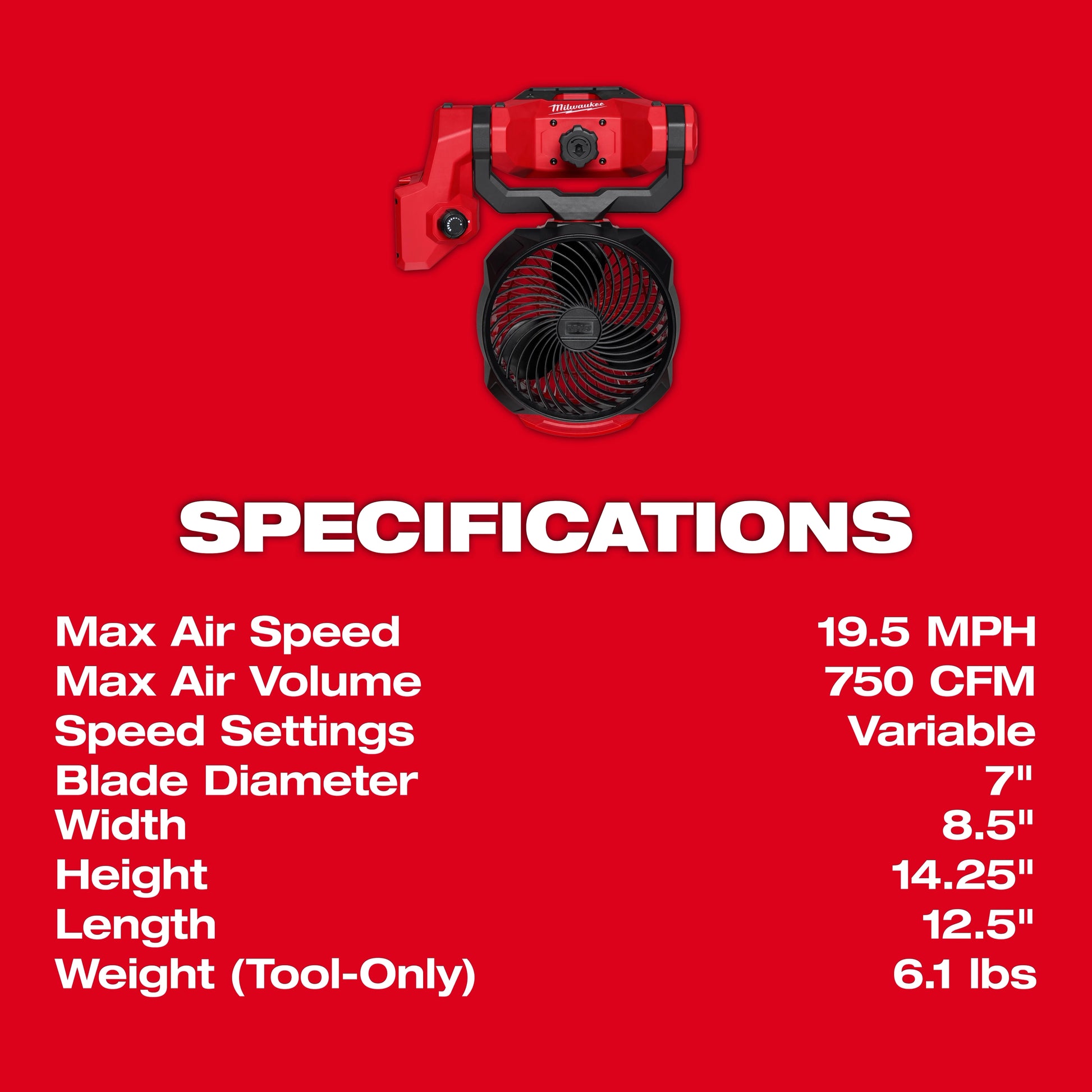 Milwaukee 0817-20 M18™ Brushless Scissor Lift Fan