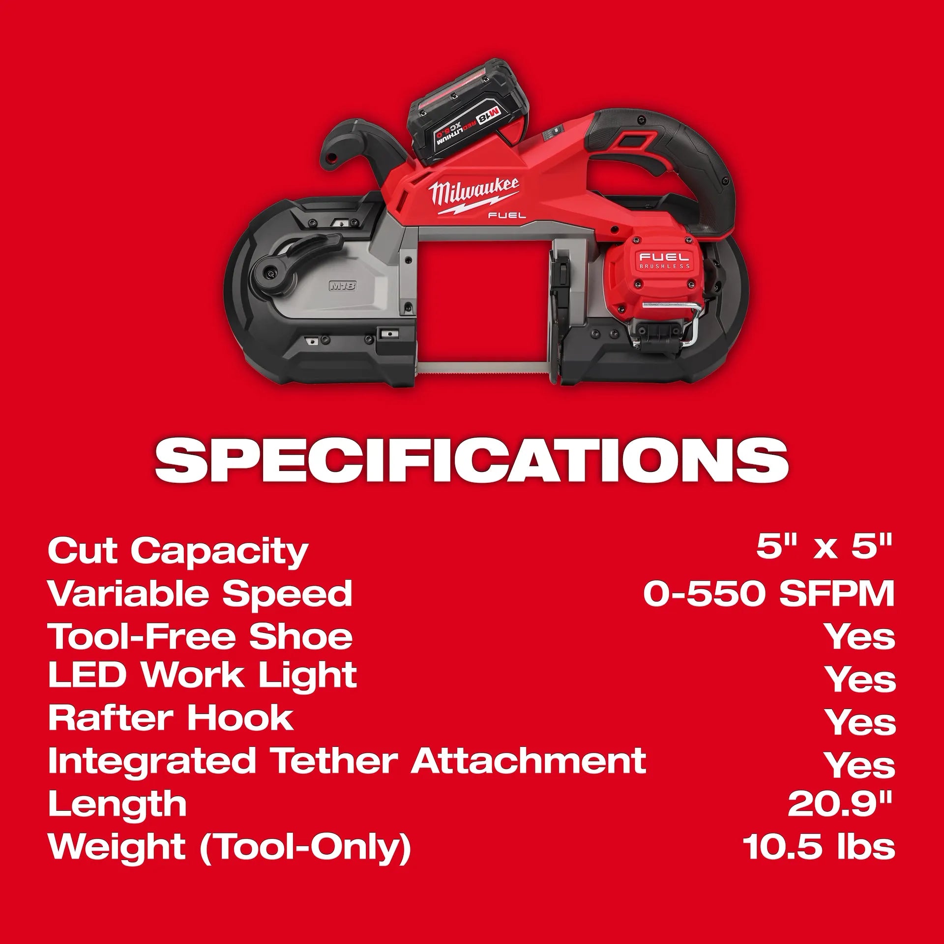 Milwaukee 2929S-22 M18 FUEL™ Dual Trigger Deep Cut Band Saw Kit - McCally Tool and Supply | Industrial Distributor & Repair