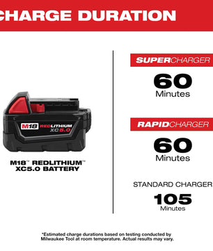 Milwaukee 48-11-1852 M18™ REDLITHIUM™ XC5.0 Extended Capacity Battery Two Pack