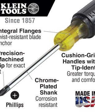 Klein Tools 603-10 #2 Phillips Screwdriver, 10-Inch Round Shank - McCally Tool and Supply | Industrial Distributor & Repair