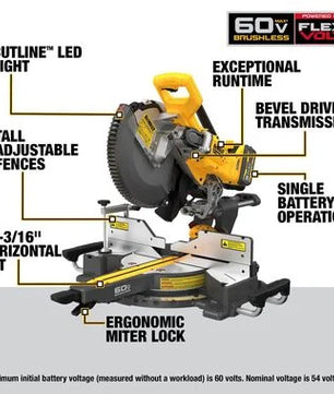 DeWALT DCS781X1 60V 12in Sliding Miter Saw Kit