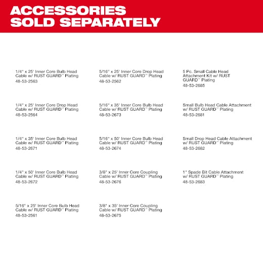 Milwaukee 2772A-21 M18 FUEL™ Drain Snake w/ CABLE DRIVE™ with 5/16” Cable