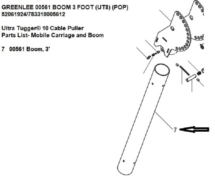 Greenlee 00561 Boom 3 Foot (UT8)