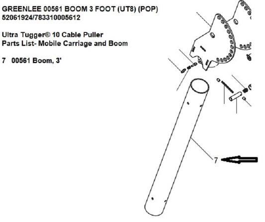 Greenlee 00561 Boom 3 Foot (UT8)