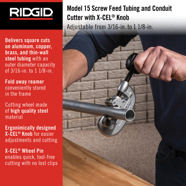 RIDGID 32920 Model 15 Screw Feed Tubing and Conduit Cutter