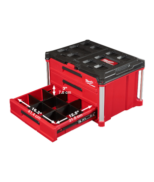 Milwaukee 48-22-8443 PACKOUT™ 3-Drawer Tool Box - McCally Tool and Supply | Industrial Distributor & Repair