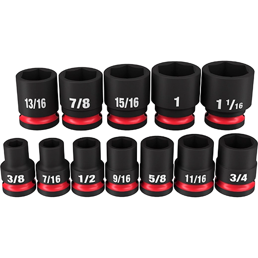 Milwaukee 49-66-7010 SHOCKWAVE Impact Duty™ 1/2" Drive SAE Standard 6 Point Socket Set (12 Piece)