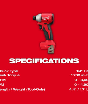 Milwaukee 3650-20 M18™ Compact Brushless 1/4